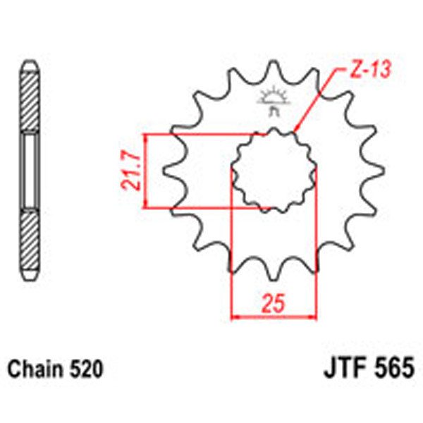 JT JT Gear Box Sprockets G/B 565-16T SUZ/YAM